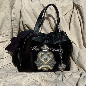 Juicy Couture Y2K Black Velour Embroidered Daydreamer